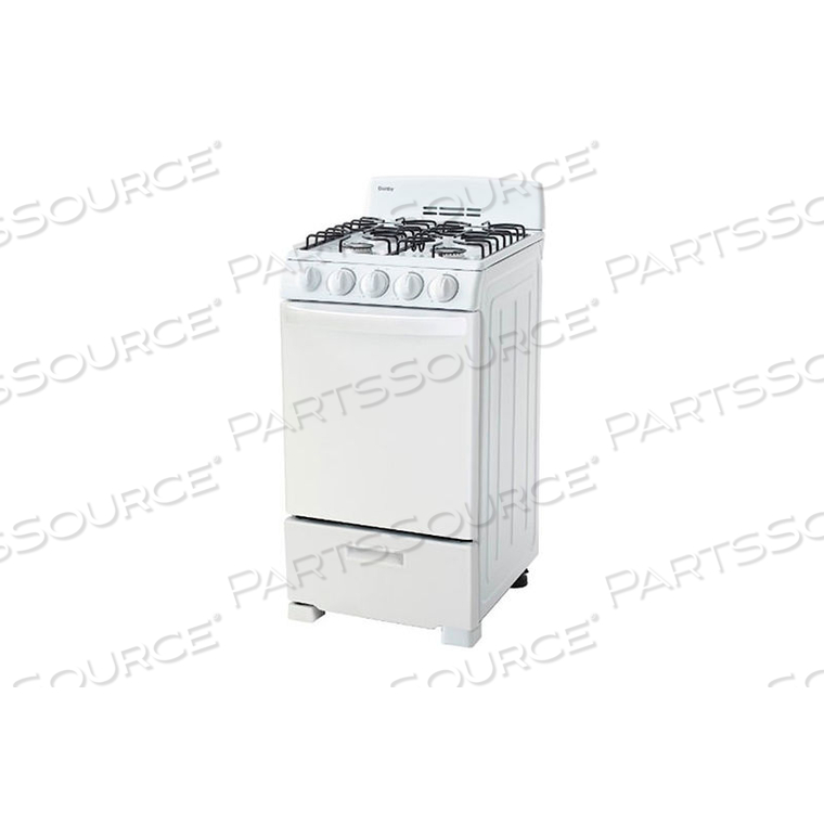 GAS RANGE, 20"W, 110V, 2.3 CU. FT. OVEN CAPACITY 