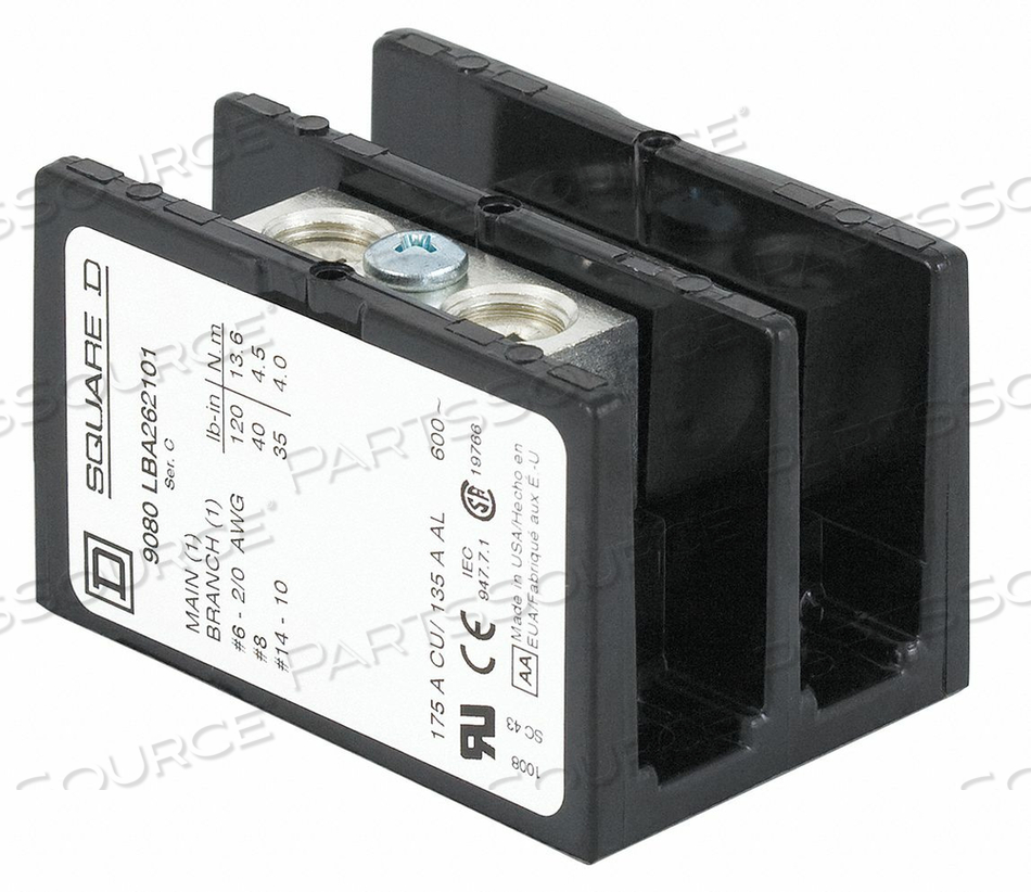 PWR DIST BLOCK 760A 1P 2AWG-500 MCM 600V by Square D PWR DIST BLOCK 760A 1P 2AWG-500 MCM 600V by Square D