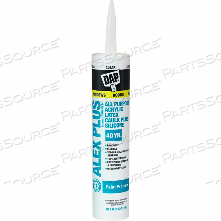 ALEX PLUS ACRYLIC LATEX CAULK PLUS SILICONE - 10.1 OZ., CLEAR - by DAP Products Inc.