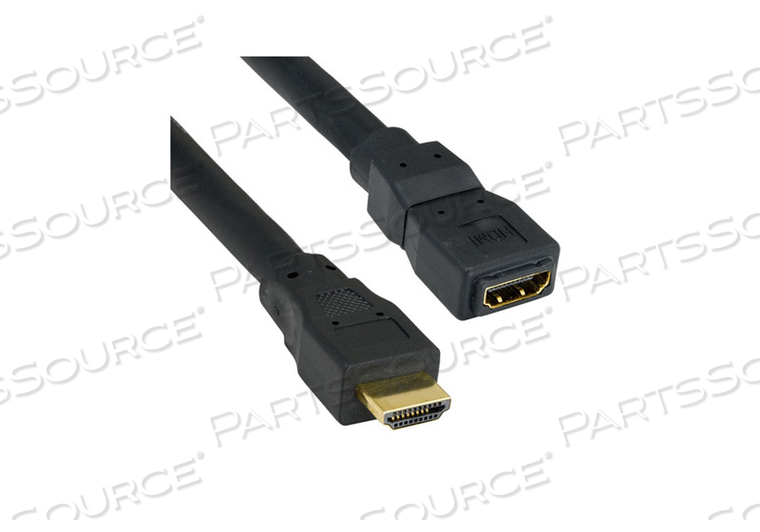 3FT L HDMI MALE TO HDMI FEMALE BLACK EXTENSION CABLE WITH HIGH-SPEED ETHERNET by CableWholesale