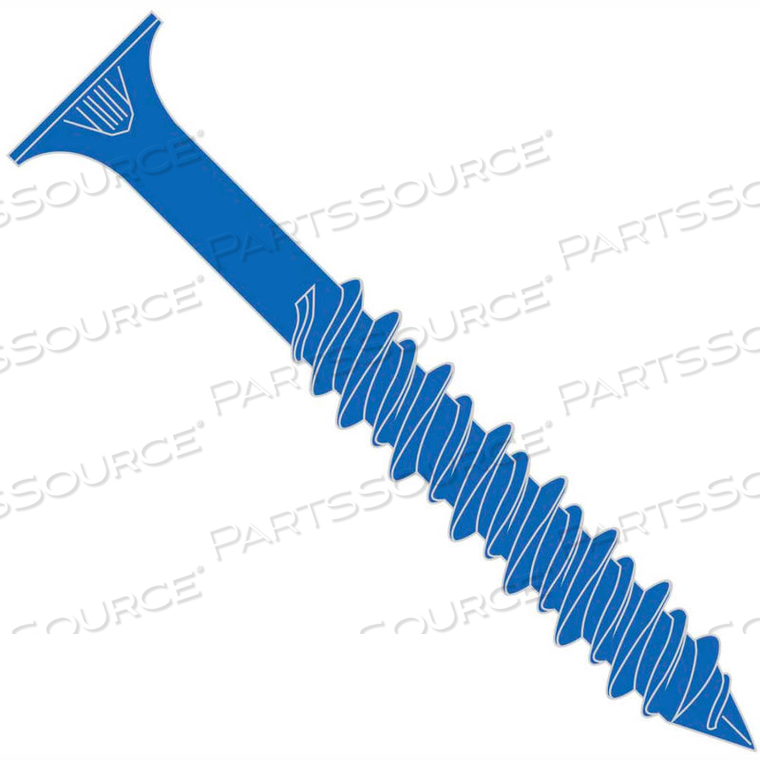 3/16X2 3/4 PHILLIPS FLAT CONCRETE SCREW WITH DRILL BIT BLUE PERMA SEAL, PKG OF 100 