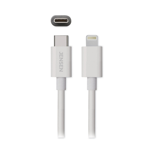 USB-C TO LIGHTNING CABLE, 6 FT, WHITE by Jensen