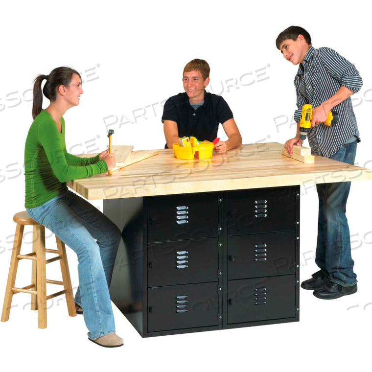 4-STATION WORKBENCH W/0 VISES - BLACK by Diversified Woodcrafts