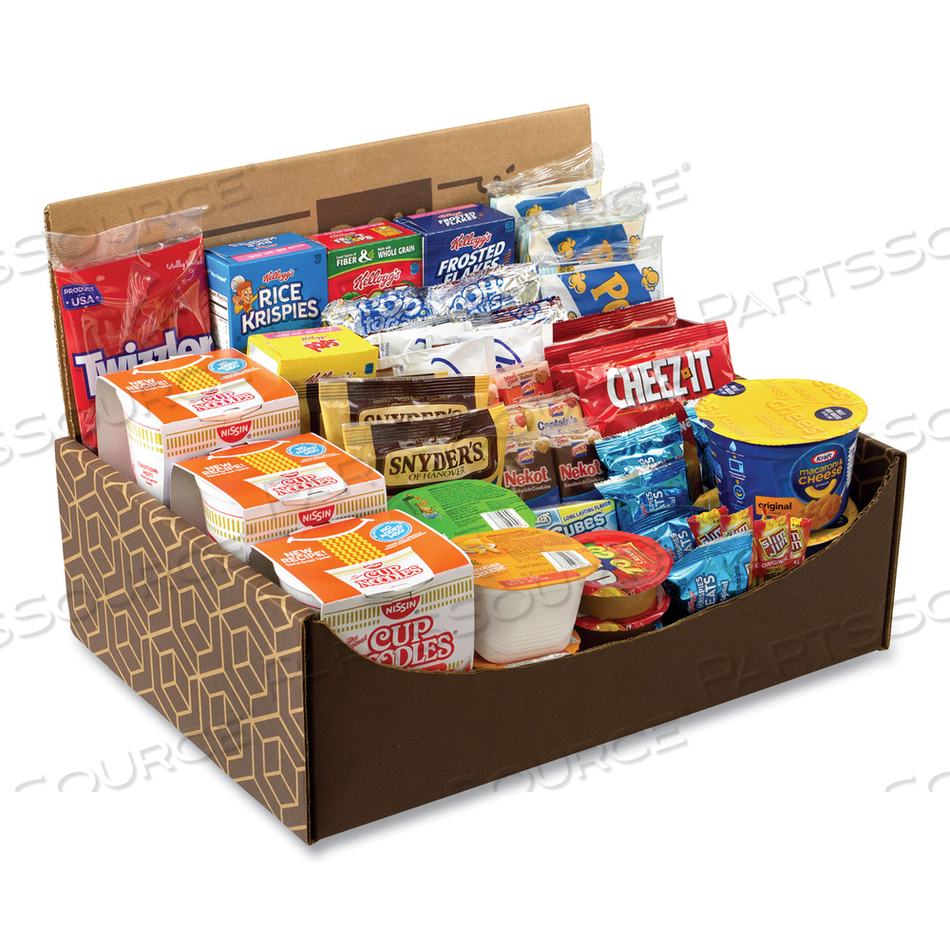 DORM ROOM SURVIVAL SNACK BOX, 55 ASSORTED SNACKS 