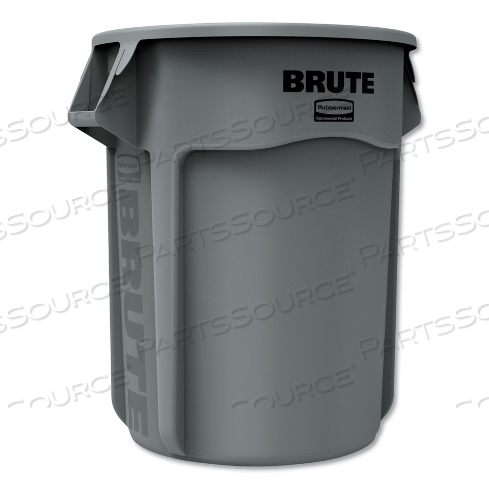 VENTED ROUND BRUTE CONTAINER, 55 GAL, PLASTIC, GRAY by Rubbermaid Medical Division