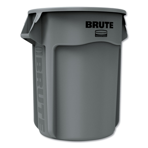 VENTED ROUND BRUTE CONTAINER, 55 GAL, PLASTIC, GRAY by Rubbermaid Medical Division