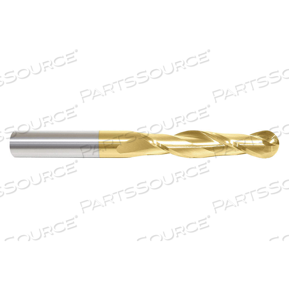 BALL END MILL, 2 FLUTES, 1/2 IN MILLING DIA., 3 IN LG OF CUT, 6 IN OVERALL LG by Approved Vendor