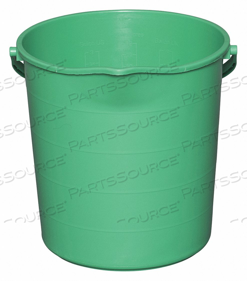 J4755 PAIL 3 GAL. POLYPROPYLENE 12-1/2 L GREEN by Tough Guy J4755 PAIL 3 GAL. POLYPROPYLENE 12-1/2 L GREEN by Tough Guy