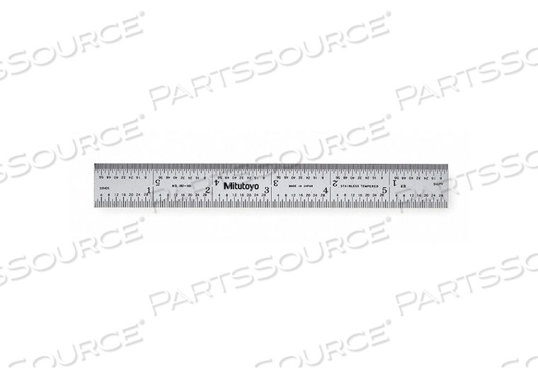 STEEL RULE RIGID 6X3/4 IN 8/16/32/64THS by Mitutoyo