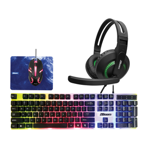 4-IN-1 LED LIGHTED GAMING BUNDLE, USB, BLUE by 2Boom