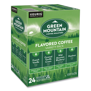 FLAVORED VARIETY COFFEE K-CUPS, ASSORTED FLAVORS, 0.38 OZ K-CUP, 24/BOX by Green Mountain Coffee