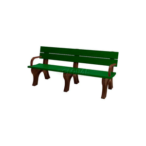 TRADITIONAL 6 FT. BACKED BENCH WITH ARMS, GREEN BENCH/BROWN FRAME by Polly Products