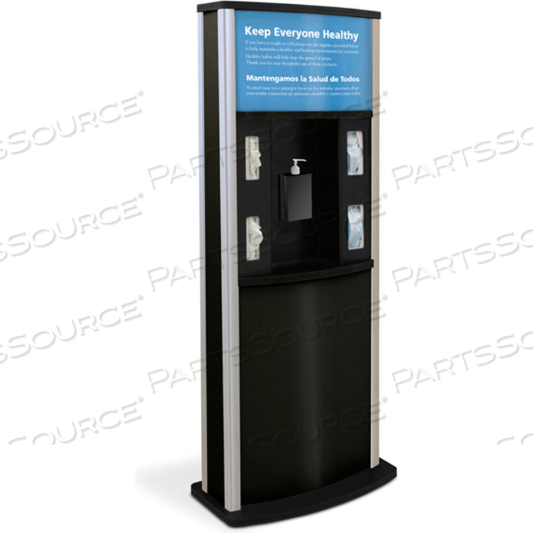 SERIES 900 DELUXE INFECTION CONTROL KIOSK, MATTE BLACK by Braeside Holdings LLC SERIES 900 DELUXE INFECTION CONTROL KIOSK, MATTE BLACK by Braeside Holdings LLC