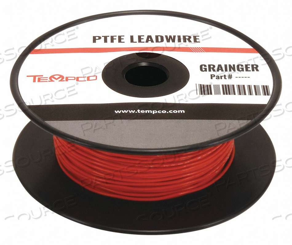 HIGH TEMP LEAD WIRE 18AWG 100FT RED by Tempco