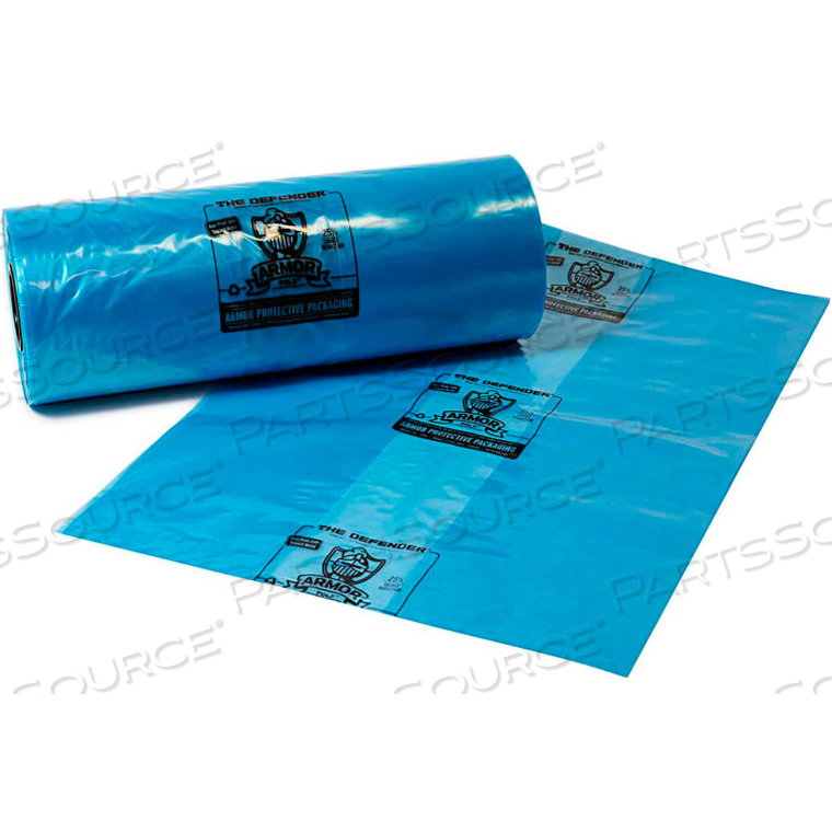 DEFENDER VCI CO-EXTRUDED GUSSETED BAGS 34" X 31" X 50" 4 MIL BLUE 50 BAGS PER ROLL by Armor Protective Packaging DEFENDER VCI CO-EXTRUDED GUSSETED BAGS 34" X 31" X 50" 4 MIL BLUE 50 BAGS PER ROLL by Armor Protective Packaging