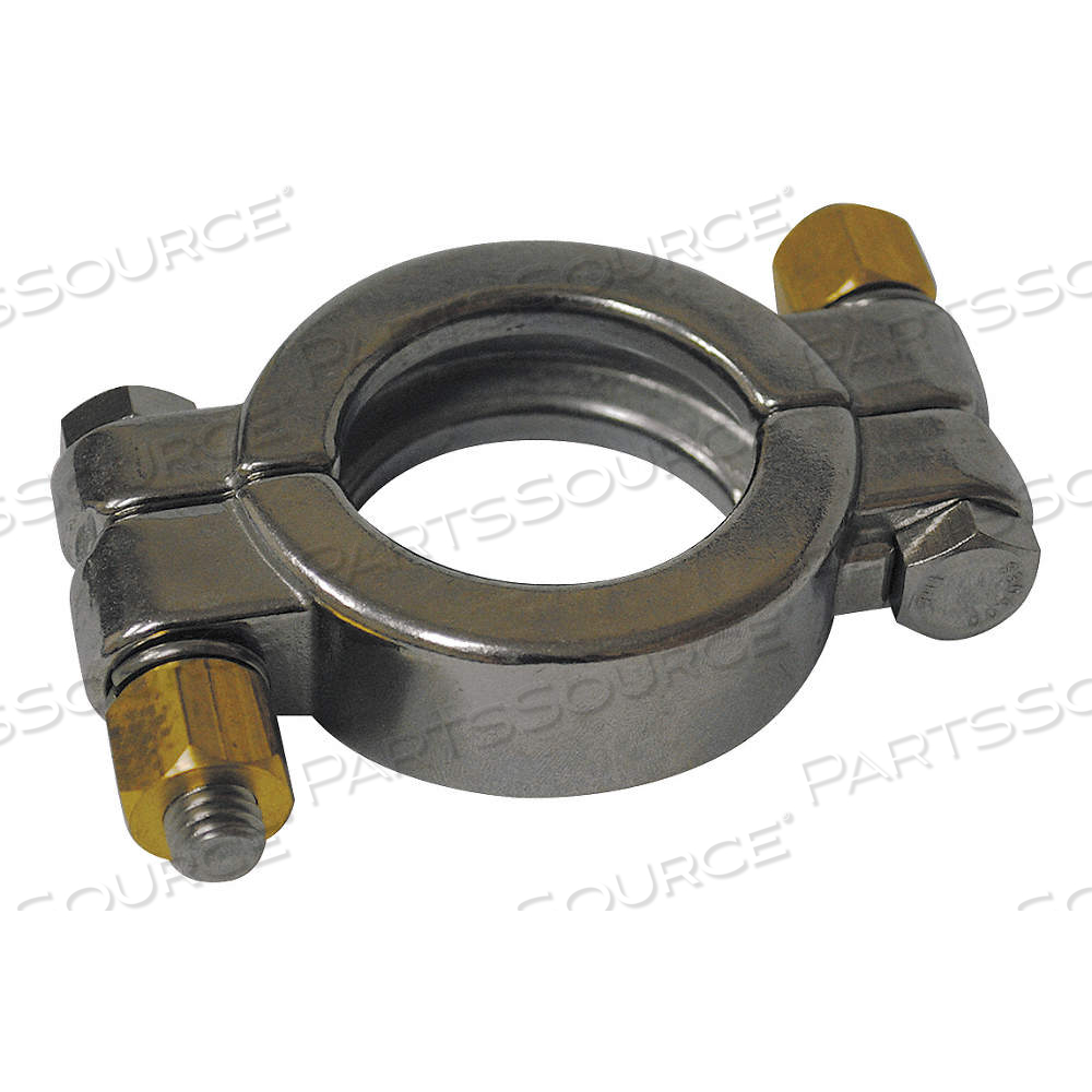 HIGH PRESSURE CLAMP, 304 STAINLESS STEEL, 1 1/2 IN COMPATIBLE TUBE SIZE, BOLT by Approved Vendor HIGH PRESSURE CLAMP, 304 STAINLESS STEEL, 1 1/2 IN COMPATIBLE TUBE SIZE, BOLT by Approved Vendor