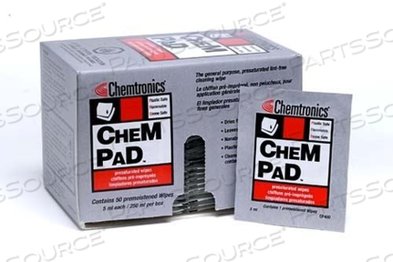 CHEMTRONICS® CHEMPAD, 50PK/BOX, 4 BOXES PER CASE, 100% POLYESTER SYNTHETIC by Chemtronics