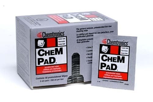 CHEMTRONICS® CHEMPAD, 50PK/BOX, 4 BOXES PER CASE, 100% POLYESTER SYNTHETIC by Chemtronics