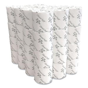 2-PLY STANDARD BATHROOM TISSUE, SEPTIC SAFE, WHITE, 400 SHEETS/ROLL, 48 ROLLS/CARTON by Floral Soft