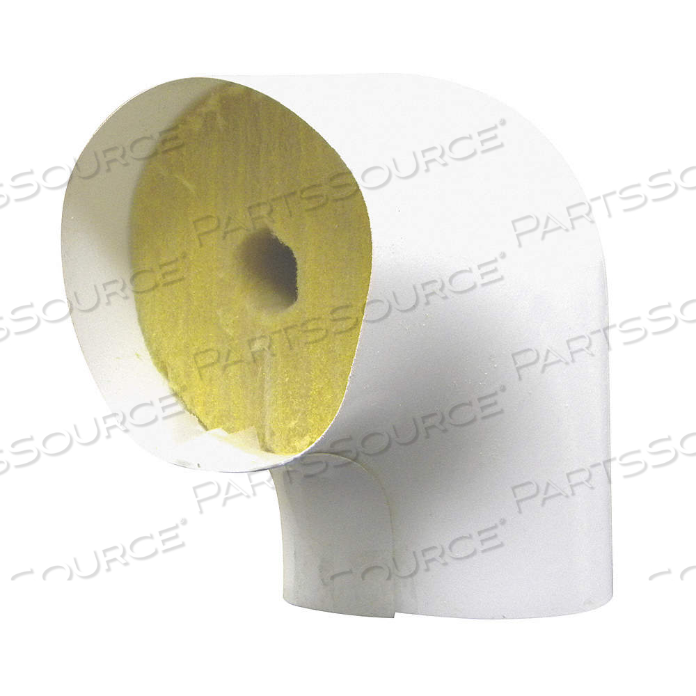 PIPE FITTING INSULATION, 90° ELBOW, FIBERGLASS, SLIT, 2 IN THICK, 1/2 IN INSIDE DIA by Approved Vendor
