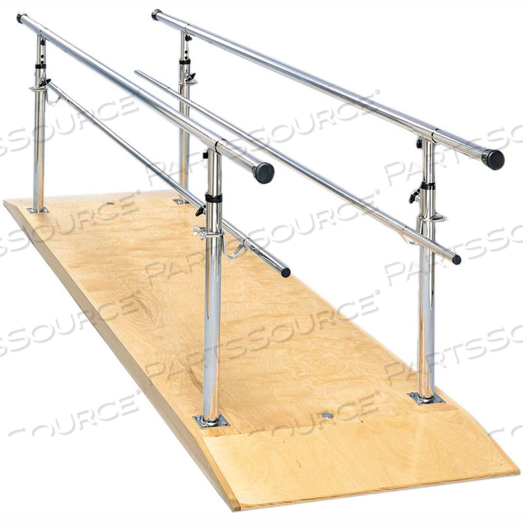 HEIGHT ADJUSTABLE PARALLEL BARS WITH PLATFORM, 12' by Fabrication Enterprises HEIGHT ADJUSTABLE PARALLEL BARS WITH PLATFORM, 12' by Fabrication Enterprises
