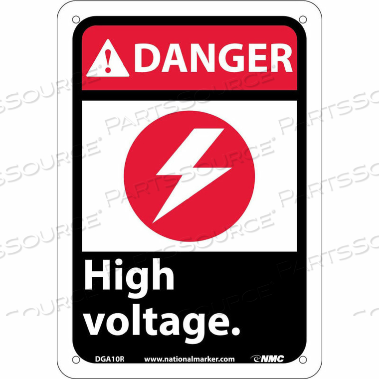 GRAPHIC SIGNS - DANGER HIGH VOLTAGE - PLASTIC 7"W X 10"H by National Marker Company