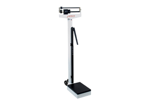 PHYSICIAN’S SCALE, WEIGHBEAM, 400 LB X 4 OZ / 175 KG X 100 G, WHEELS, WITH HEIGHT ROD by Detecto Scale / Cardinal Scale