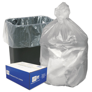 CAN LINERS, 16 GAL, 8 MICRONS, 24" X 33", NATURAL, 50 BAGS/ROLL, 20 ROLLS/CARTON by Ultra Plus