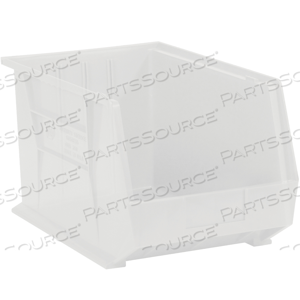 PLASTIC STACK & HANG BIN BOXES, 18" X 11" X 10", CLEAR, 4/CASE by BOX Partners (Box Acquisitions, LLC)