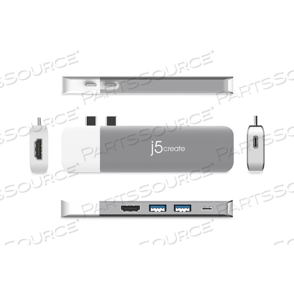 ULTRADRIVE USB-C DUAL DISPLAY MODULAR MINIDOCK, SILVER 