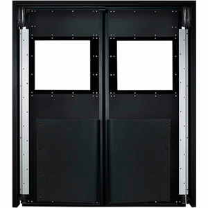 EXTRA HEAVY DUTY DOUBLE PANEL IMPACT TRAFFIC DOOR 6'W X 7'H BLACK by Aleco