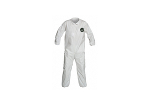 COLLARED COVERALL ELASTIC WHITE L PK25 by DuPont