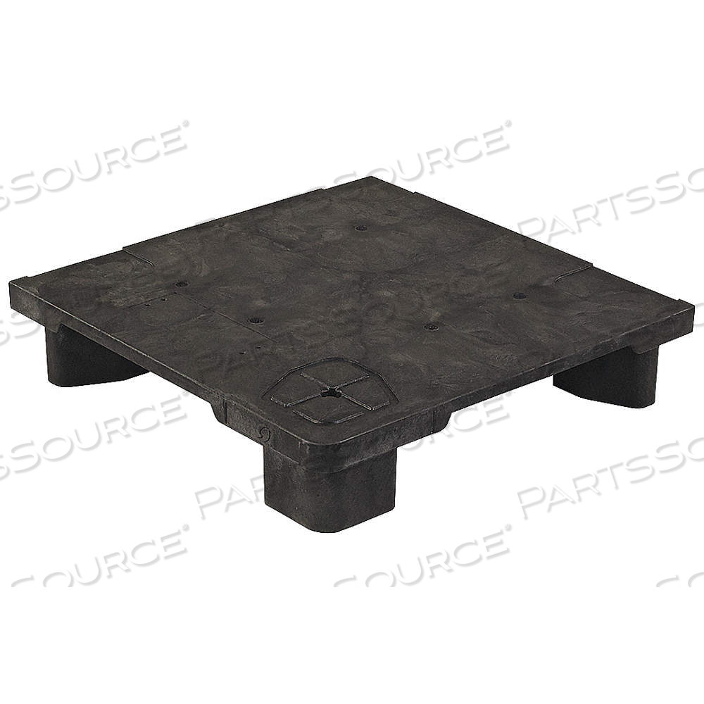 PALLET, STACKABLE, 24 IN OVERALL LG, 24 IN OVERALL WD, PLASTIC, 8,000 LB STATIC LOAD CAPACITY, BLACK by Approved Vendor