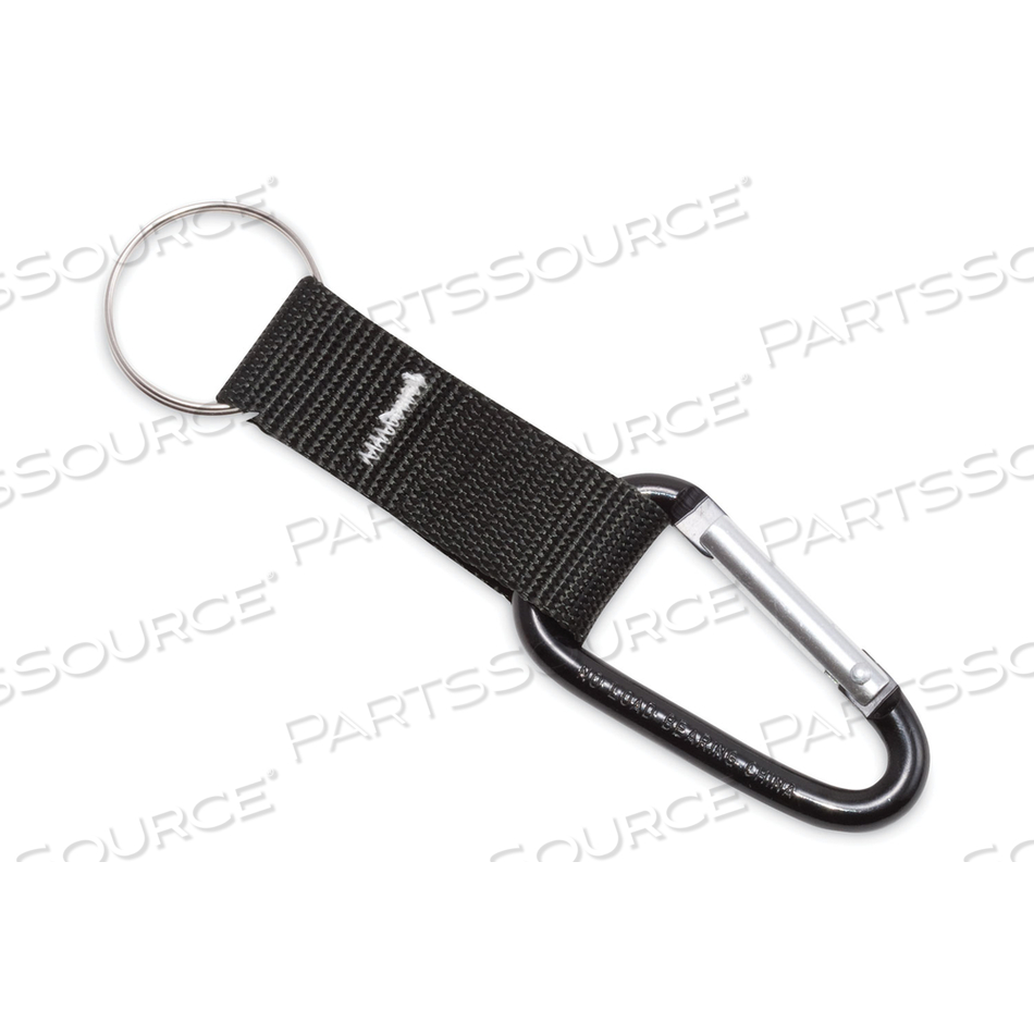 CARABINER KEY CHAINS, SPLIT KEY RINGS, ALUMINUM, BLACK by Advantus