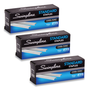 S.F. 1 STANDARD STAPLES, 0.25" LEG, 0.5" CROWN, STEEL, 5,000/BOX, 3 BOXES/PACK by Swingline GBC