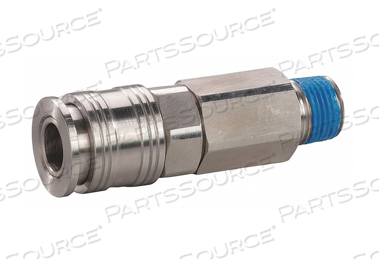 QUICK CONNECT HOSE COUPLING, UNIVERSAL, 304 STAINLESS STEEL, SOCKET, MALE, NPT, COUPLING SIZE 3/8 IN by Speedaire