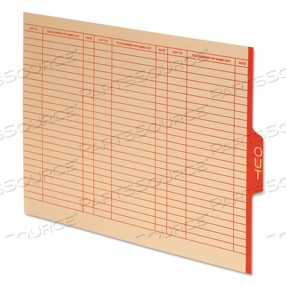 OUT GUIDES WITH CENTER TAB, 1/3-CUT END TAB, OUT, 8.5 X 11, MANILA, 100/BOX 