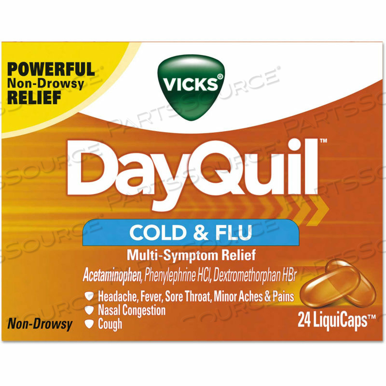 DAYQUIL COLD & FLU LIQUICAPS, 24/BOX, 24 BOX/CARTON 