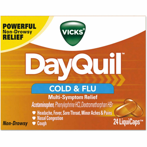 DAYQUIL COLD & FLU LIQUICAPS, 24/BOX, 24 BOX/CARTON by Vicks