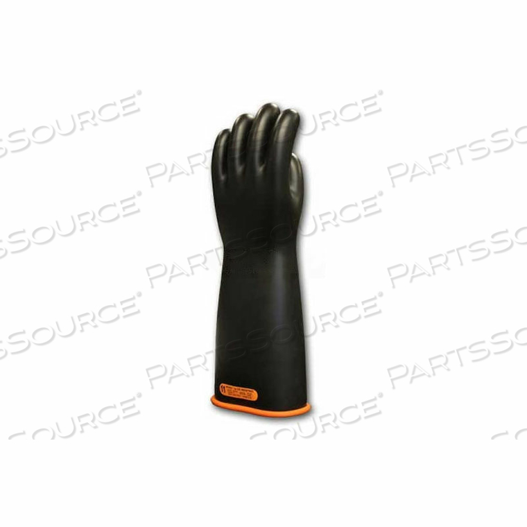 ELECTRICAL RATED GLOVES, TWO TONE, BLACK W/ORANGE INNER COLOR, CLASS 4, 18"L, SIZE 12 