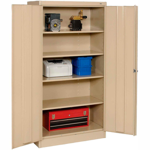 STANDARD STORAGE CABINET, TURN HANDLE, 36"WX24"DX72"H, SAND, UNASSEMBLED by Tennsco Corp.