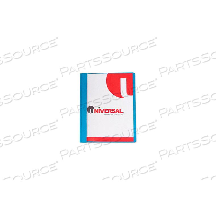 CLEAR FRONT REPORT COVERS WITH LIGHT BLUE LEATHERINE BACK COVER, 25 PER BOX 