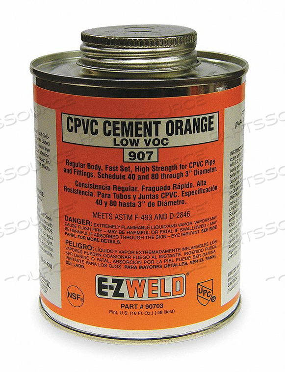 CPVC CEMENT 16 OZ ORANGE by E-Z Weld