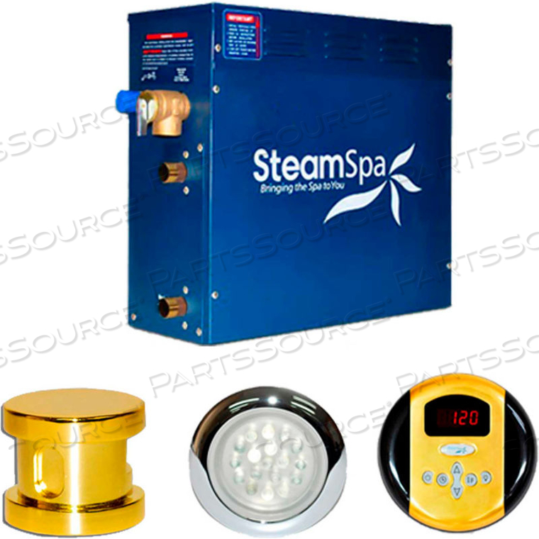 STEAMSPA INDULGENCE STEAM GENERATOR PACKAGE, 7.5KW, POLISHED BRASS 