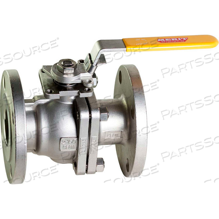 2-1/2 IN. STAINLESS STEEL FLANGED FULL PORT BALL VALVE - 2 PIECE - DIRECT MOUNT - 300 PSI 