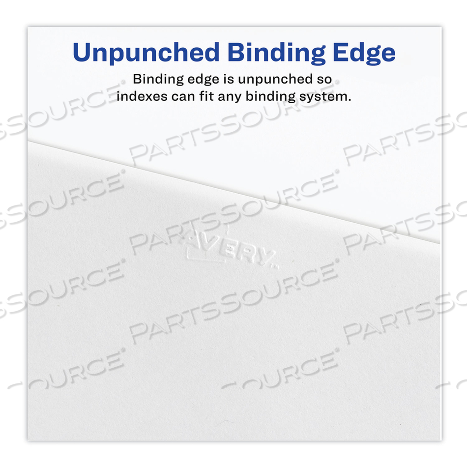 PREPRINTED LEGAL EXHIBIT SIDE TAB INDEX DIVIDERS, AVERY STYLE, 25-TAB, 101 TO 125, 14 X 8.5, WHITE, 1 SET 