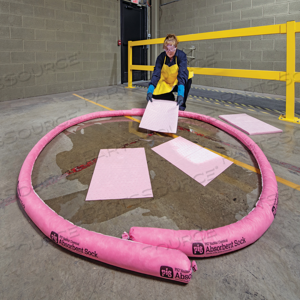 PIG HAZMAT SPILL KIT IN HIGH-VISIBILITY MOBILE CONTAINER by New Pig Corporation