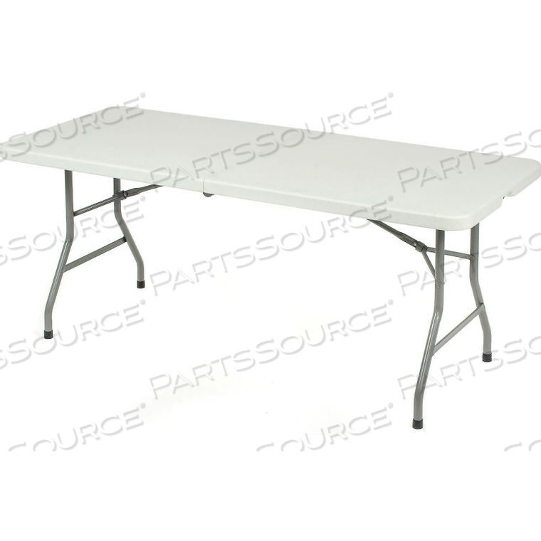 INTERION FOLD-IN-HALF PLASTIC TABLE, 30" X 72", WHITE by National Public Seating INTERION FOLD-IN-HALF PLASTIC TABLE, 30" X 72", WHITE by National Public Seating