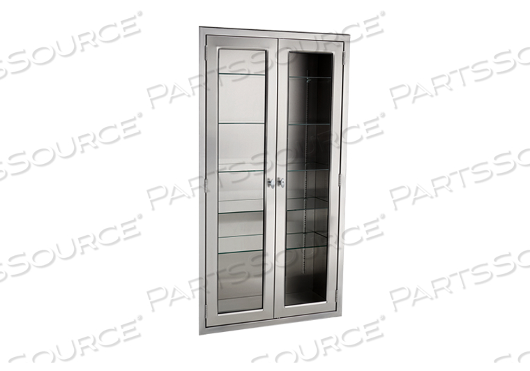EQUIPMENT AND SUPPLIES CABINET 35"W X 60"H X 18"D CONSOLE CABINET W/ GLASS DOOR W/(5) S/S ADJ SHELVES by Blickman