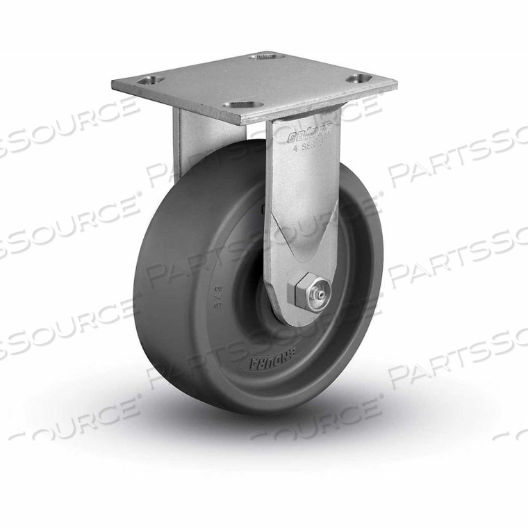 4 SERIES RIGID PLATE CASTER - SOLID ELASTOMER 4" DIA. 1000 LB. CAP. 